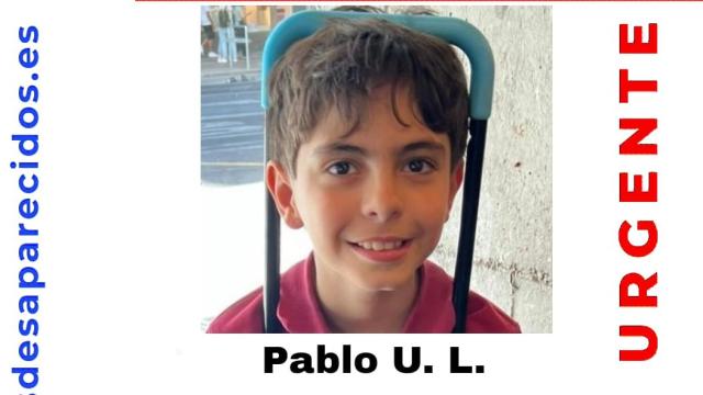 La alerta con la imgen de Pablo que ha difundido SOS Desaparecidos.