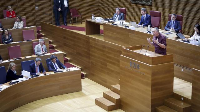 El síndic de Compromís, Joan Baldoví, en la sesión de control este miércoles