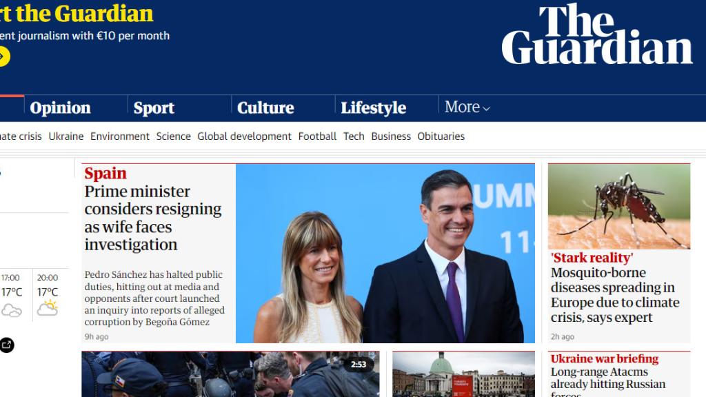Portada de 'The Guardian'.