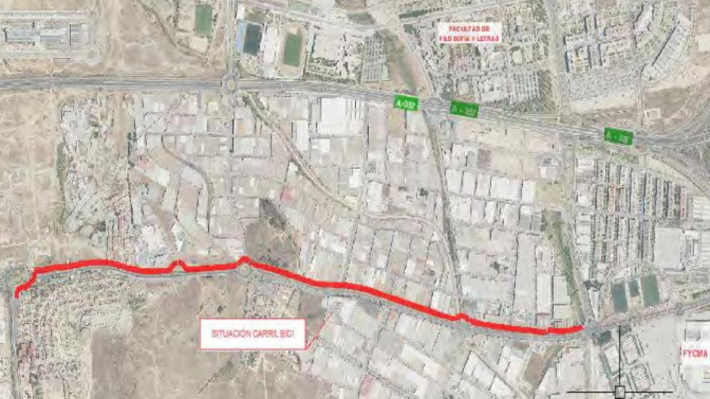 Trazado del nuevo carril bici de Málaga.