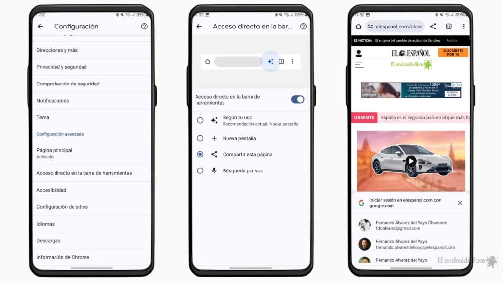 Botón de Compartir en Chrome