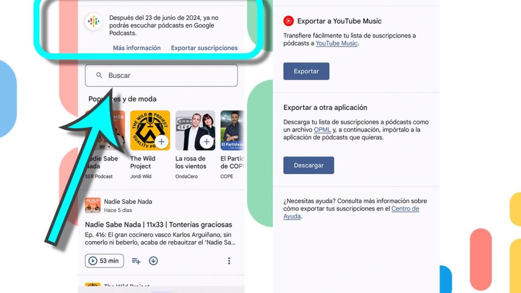 La herramienta en la app Google Podcasts