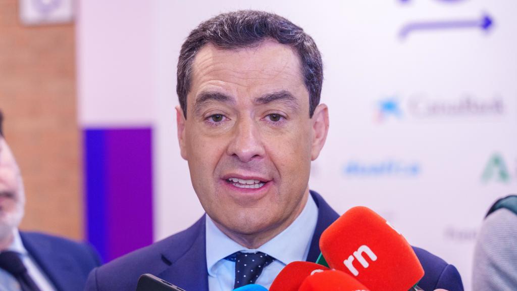 El presidente de Andalucía, Juanma Moreno, este jueves.