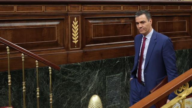 El presidente Sánchez, este miércoles, en el Congreso de los Diputados.
