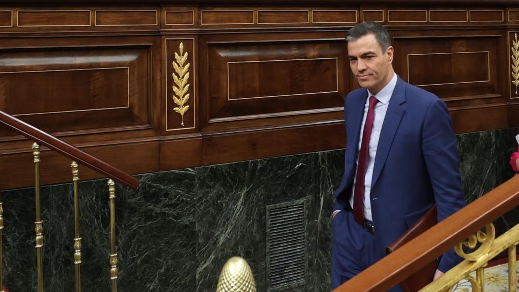 El presidente Sánchez, este miércoles, en el Congreso de los Diputados.