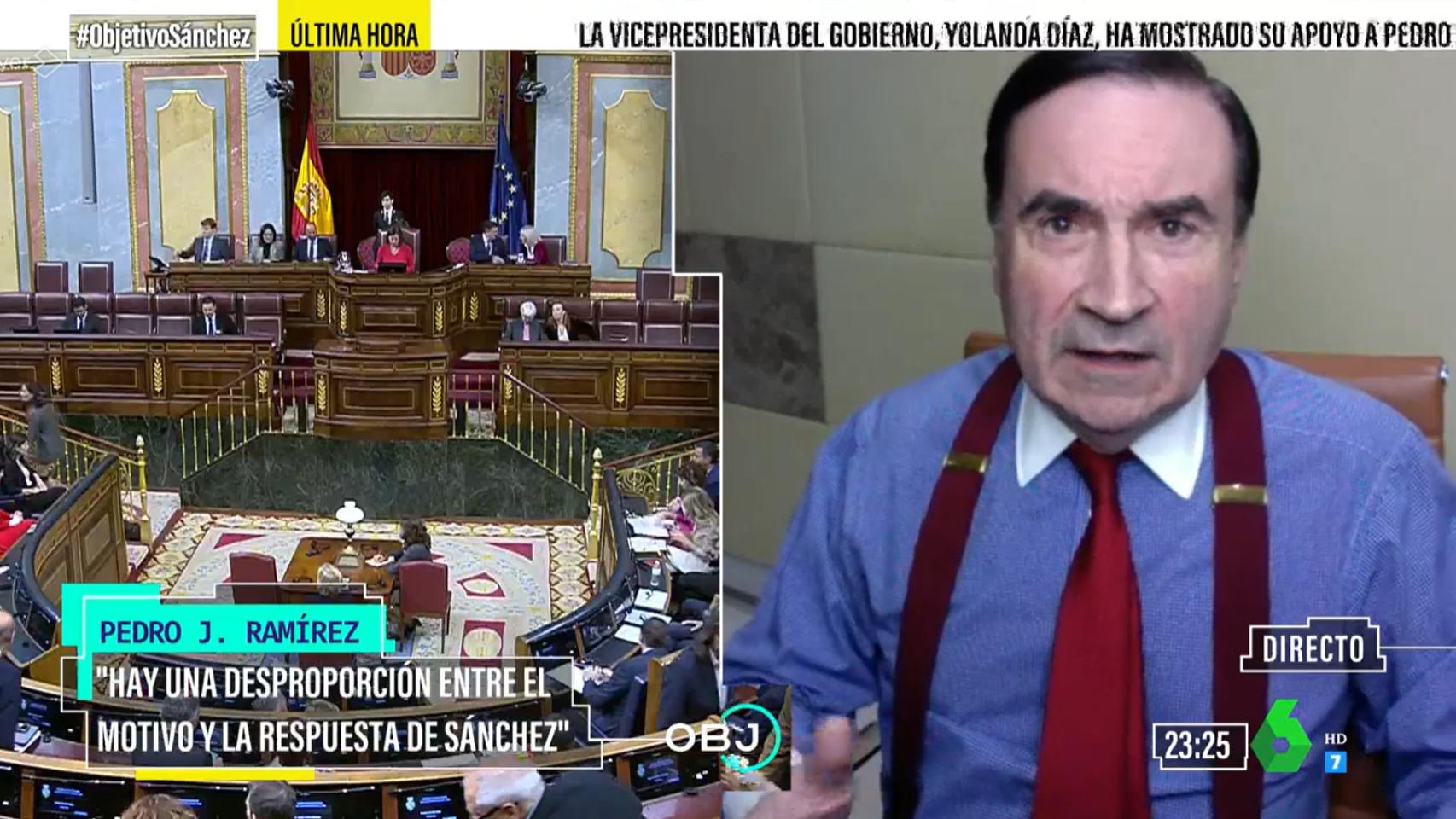 Pedro J. Ramírez durante su intervención en El Objetivo este miércoles.