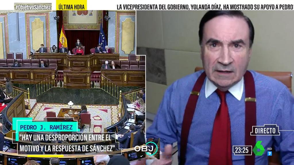 Pedro J. Ramírez durante su intervención en El Objetivo este miércoles.