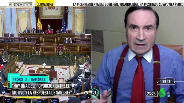 Pedro J. Ramírez durante su intervención en El Objetivo este miércoles.