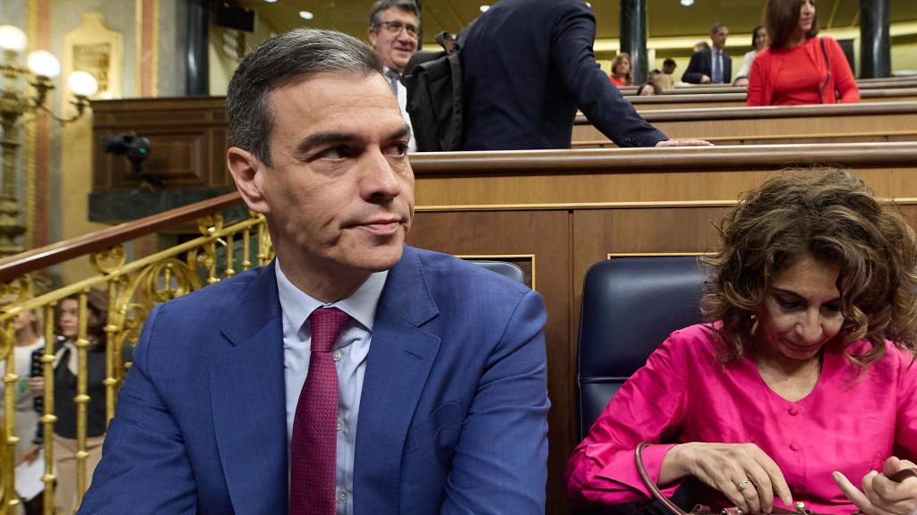 El presidente del Gobierno, Pedro Sánchez, este miércoles en el Congreso.