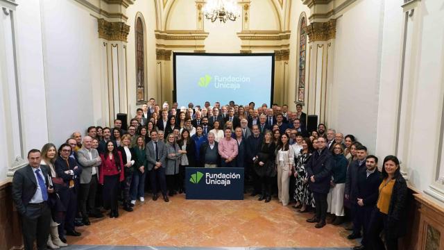 El equipo de la Fundación Unicaja cuando presentaron su nueva identidad visual