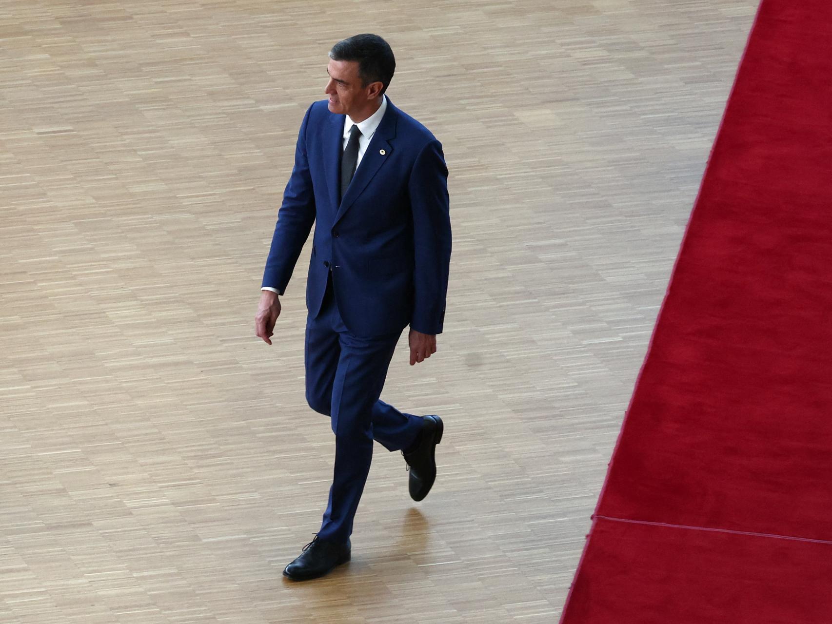 Pedro Sánchez, a su llegada a la última cumbre informal de líderes en Bruselas.