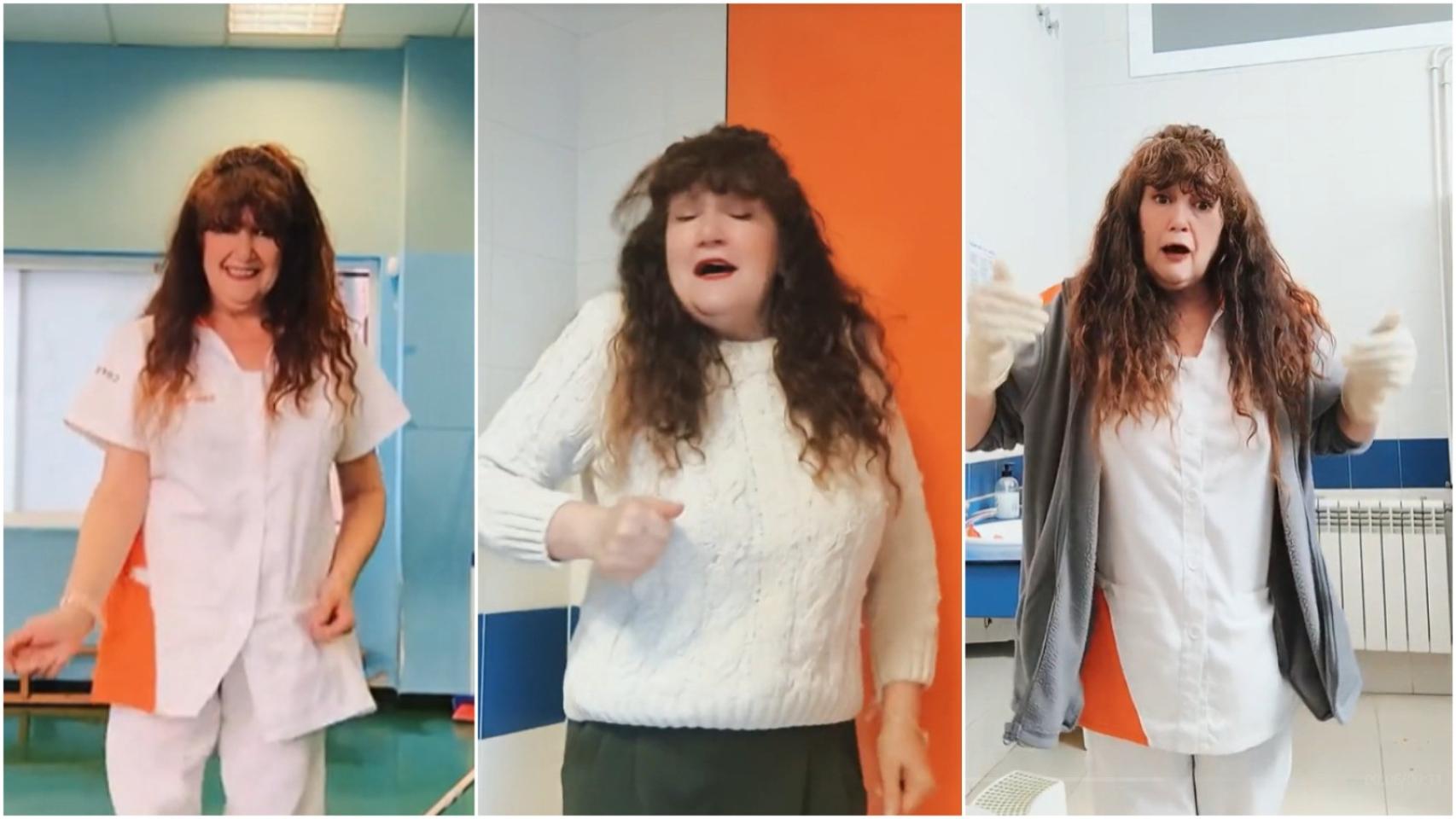Maica Cabrera en los vídeos que ha subido en su perfil de TikTok.