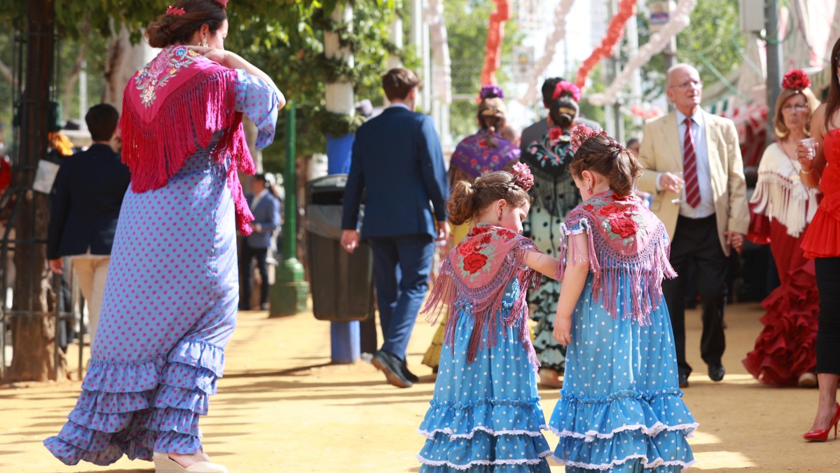 Sevillanos en el Real la pasada Feria.