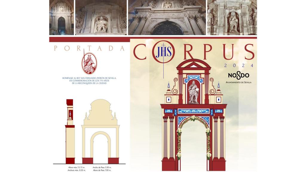 La portada del Corpus en homenaje a San Fernando.