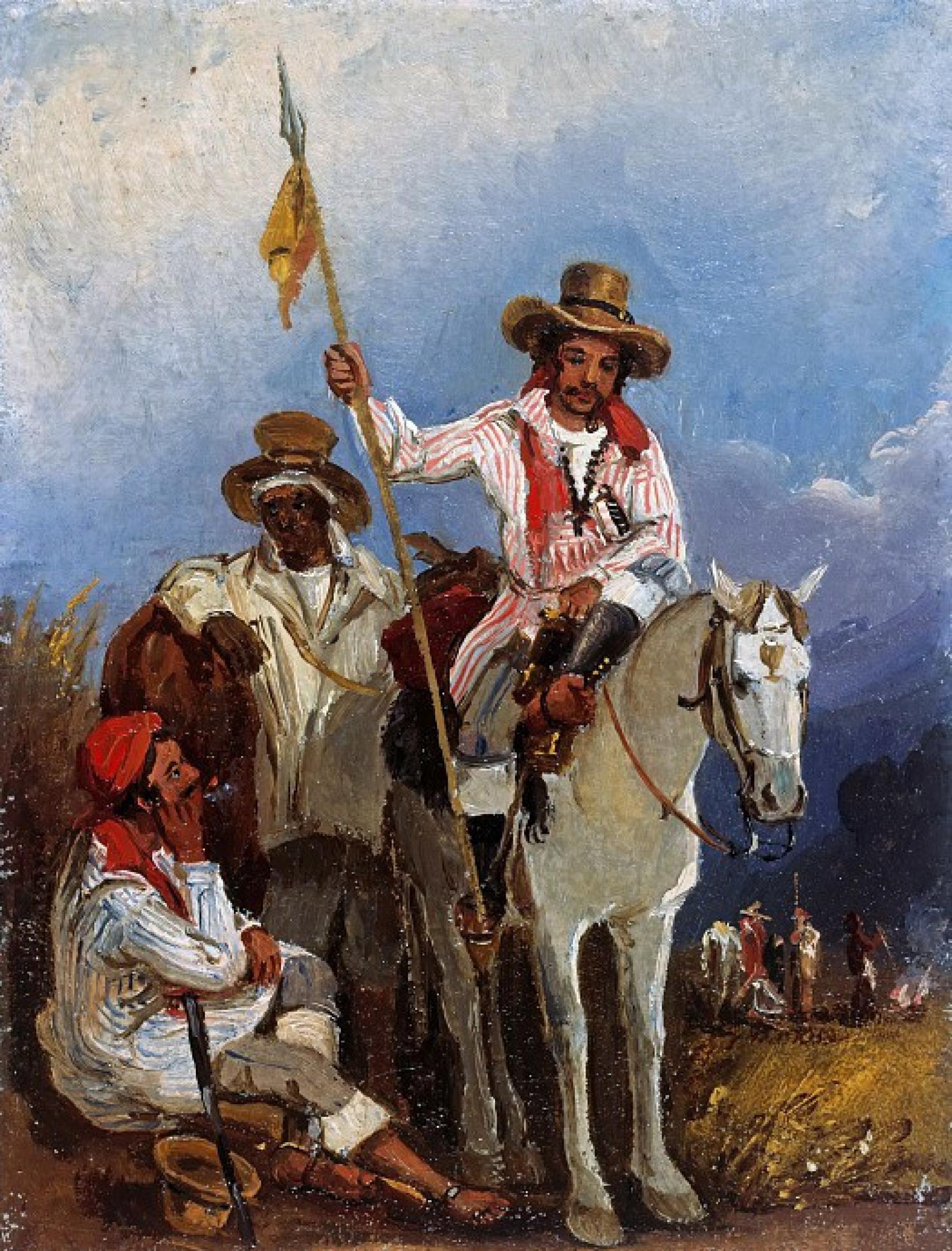 Jinetes llaneros retratados por Ferdinand Bellermann.