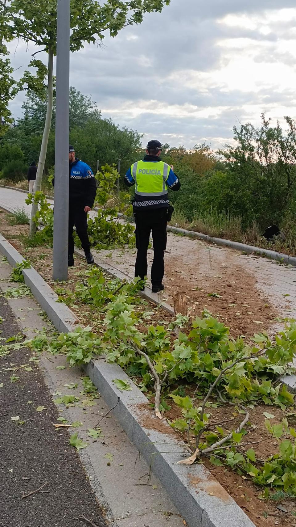 La Policía Municipal de Valladolid trabajando en el lugar