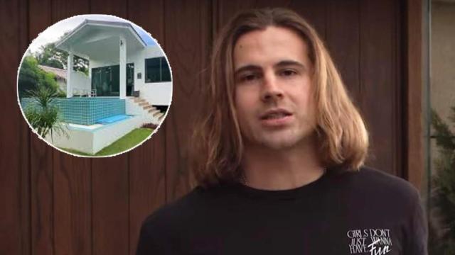 El chef Daniel Sancho en un fotomontaje junto a la villa de Tailandia.