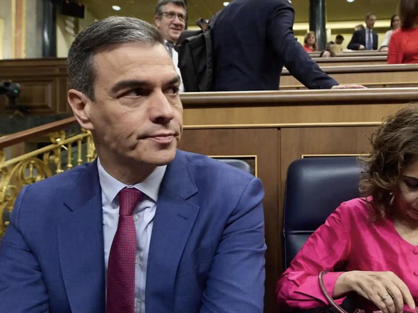 Pedro Sánchez en el Congreso de los Diputados, este miércoles.