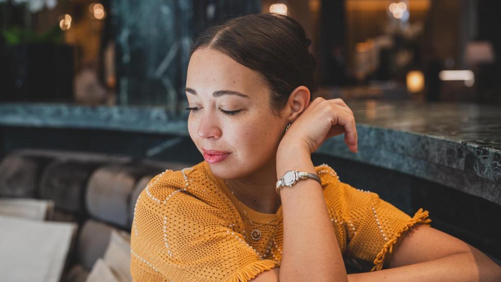 Nadine Sierra en un hotel de Madrid antes de la entrevista