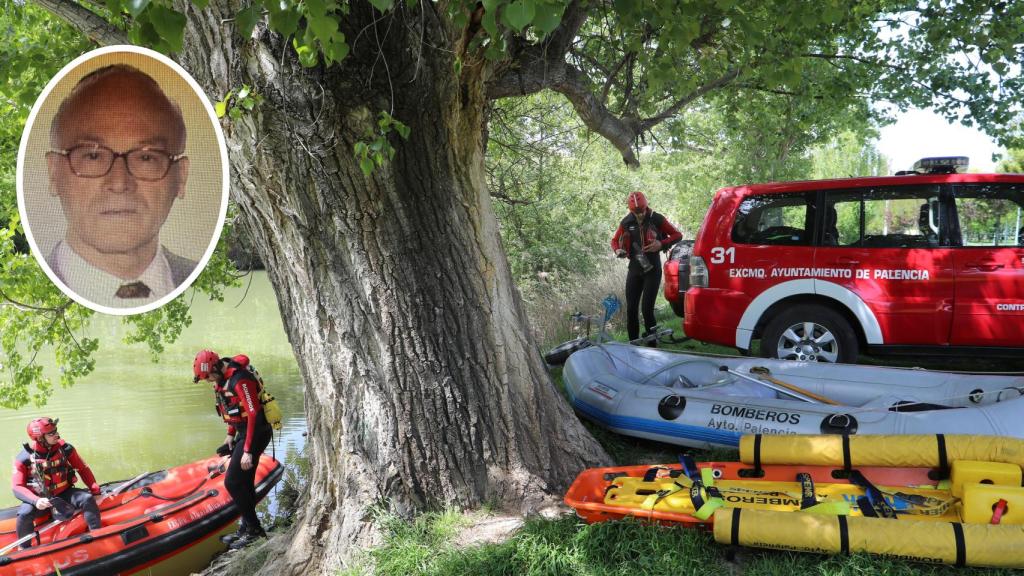 Imagen del operativo de búsqueda que se había desplegado para buscar a Ursicino en el río Carrión