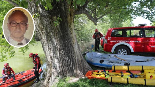 Imagen del operativo de búsqueda que se había desplegado para buscar a Ursicino en el río Carrión