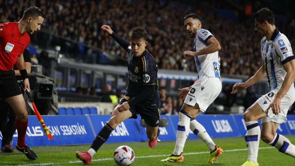 Arda Güler, en una acción frente a la Real Sociedad.