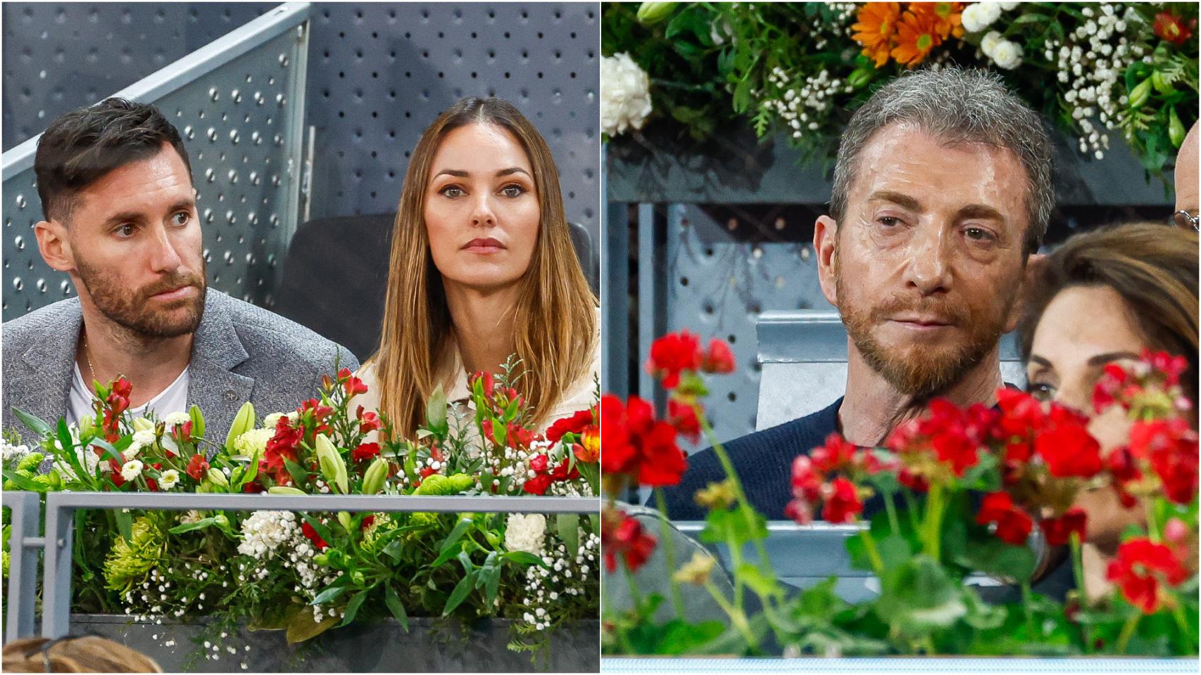 Rudy Fernández, Helen Lindes y Pablo Motos en el partido de Rafa Nadal.