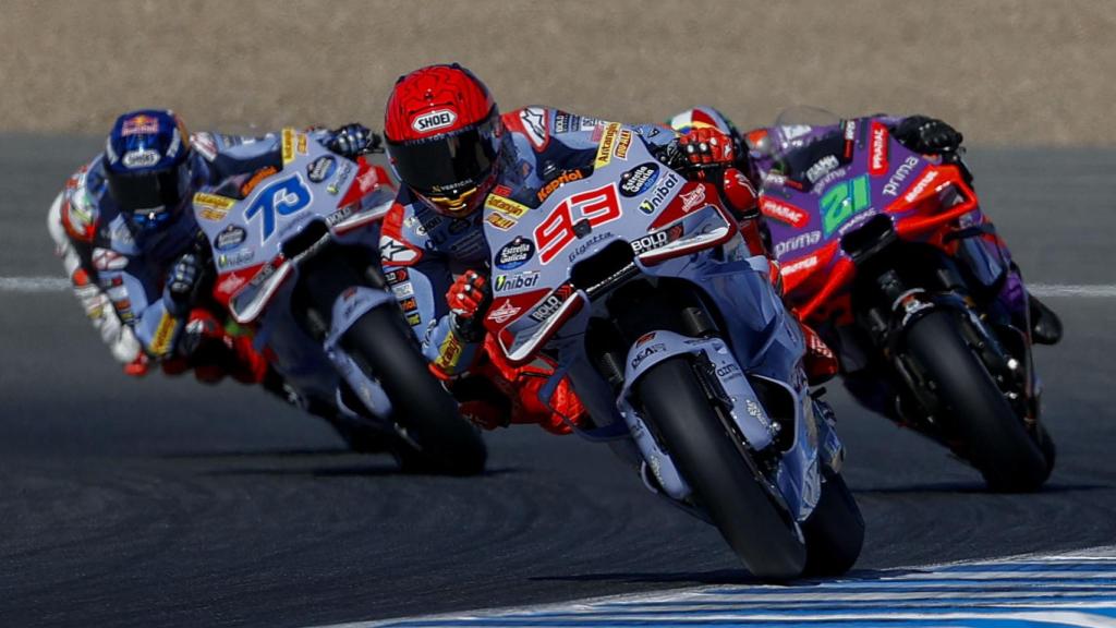 Marc Márquez, durante los entrenamientos del GP de Jerez.