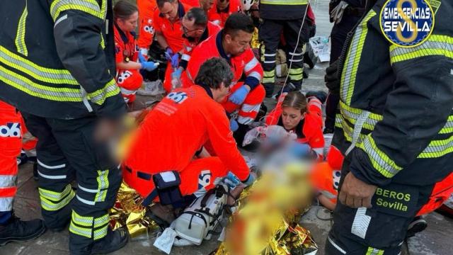 Intervención de los sanitario en el lugar.