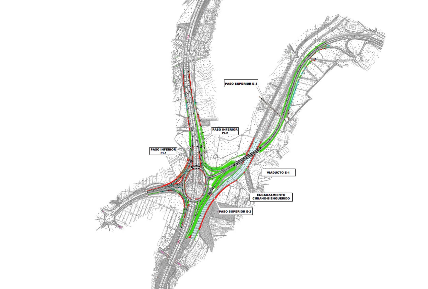 Detalle del nuevo acceso norte al aeropuerto de Málaga.