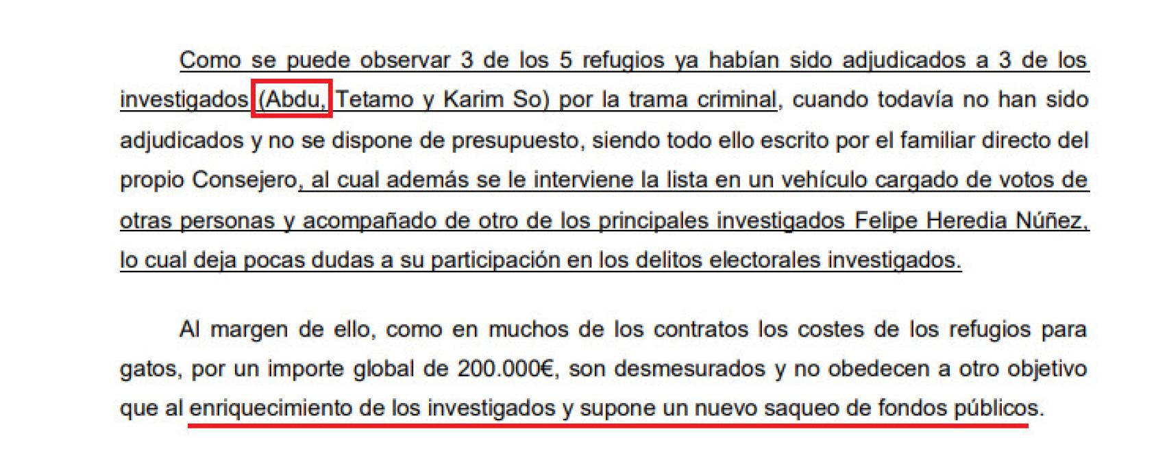 Fragmento del informe de la UDEF.