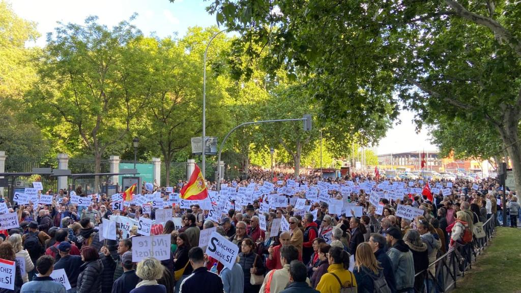 Manifestación en apoyo a Pedro Sánchez.