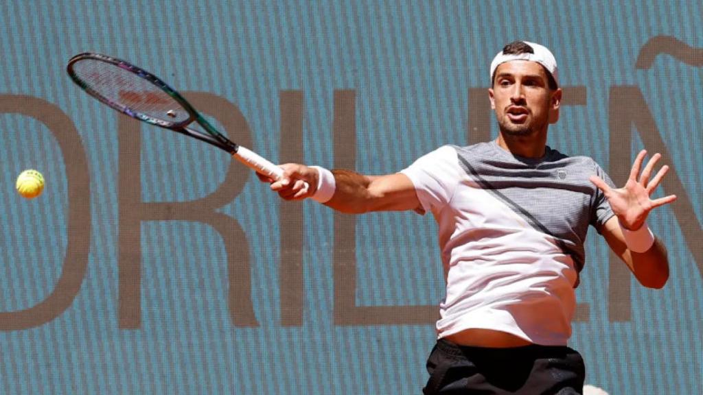 Pedro Cachin, durante un partido del Mutua Madrid Open.