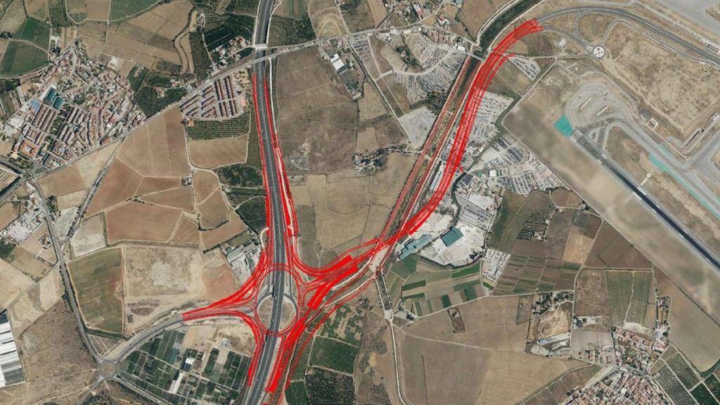 Imagen del trazado del acceso norte al aeropuerto de Málaga.