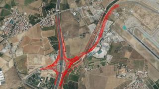 Imagen del trazado del acceso norte al aeropuerto de Málaga.