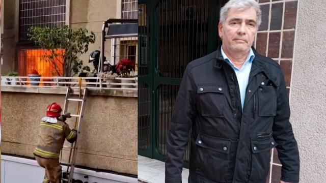 Francisco José, hijo del empresario jubilado Antonio Ayala que ha muerto en el incendio declarado en su piso, este domingo, en el Barrio de San Antón en Murcia.