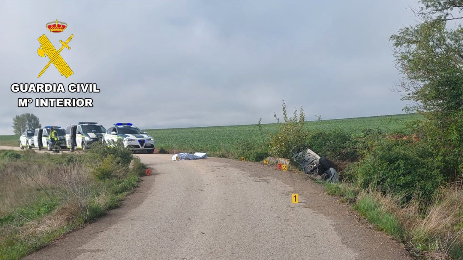 Coche accidentado en la provincia de Burgos