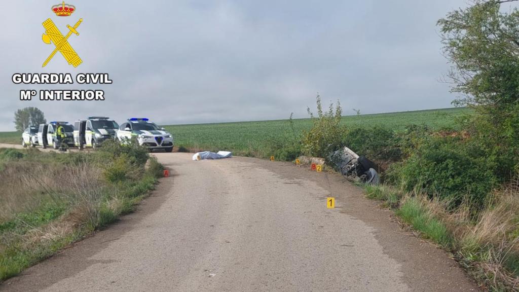 Coche accidentado en la provincia de Burgos