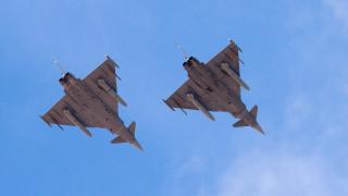 Dos cazas Eurofighter españoles