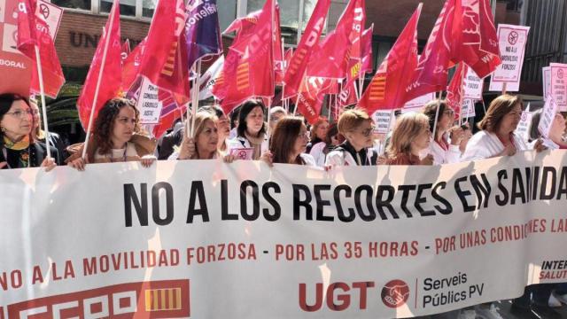 Concentración en el Hospital Clínico el mes pasado.