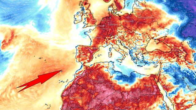 Las anomalías cálidas de temperaturas previstas para este fin de semana. Meteored.