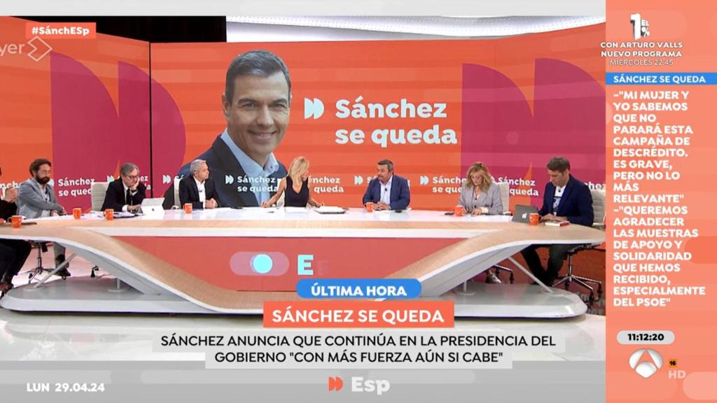 Susanna Griso ha contado con Vicente Vallés en la mesa de 'Espejo Público'.