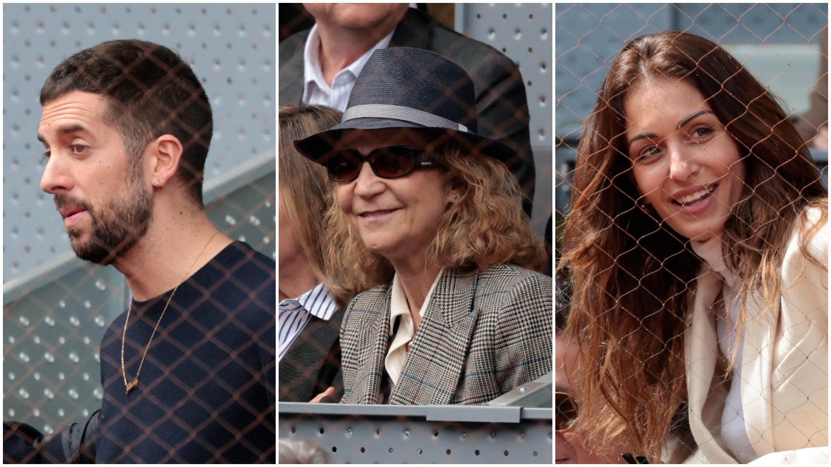 David Broncano, la infanta Elena e Hiba Abouk, en un fotomontaje de 'El Español'.