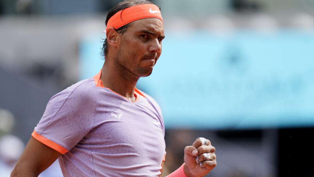 Rafa Nadal, con el puño cerrado.