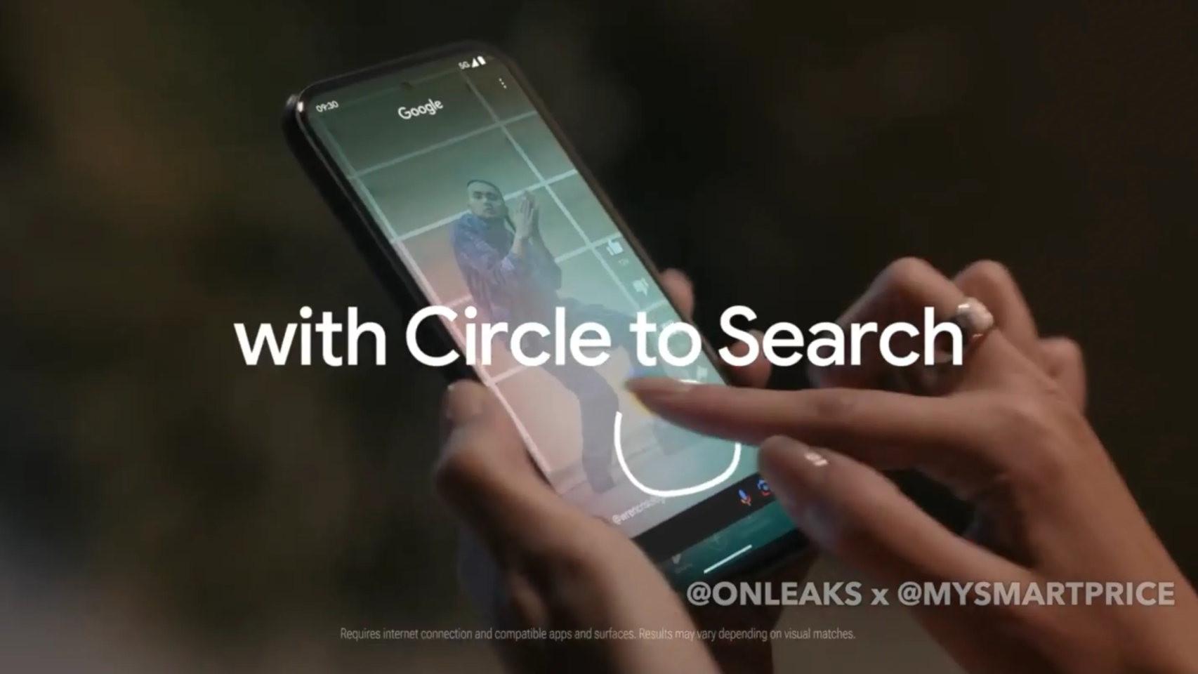 Google Pixel 8a usando la función de Rodear para buscar