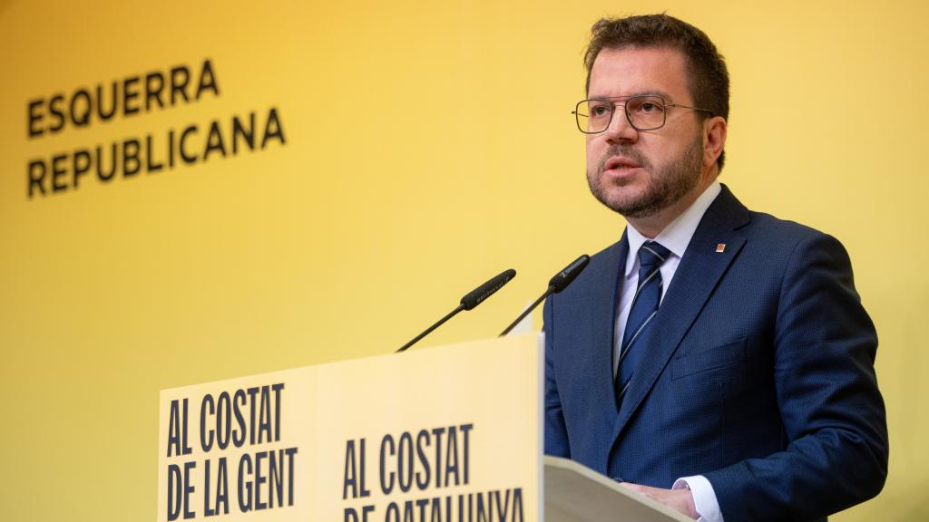 El presidente de la Generalitat de Cataluña y candidato de ERC a la reelección, Pere Aragonès.