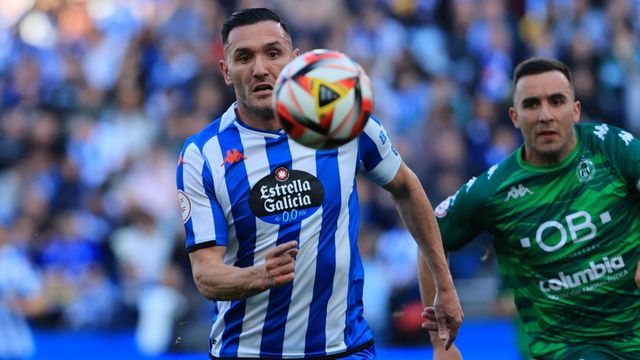 Imagen del partido entre el Deportivo y el Arenteiro.