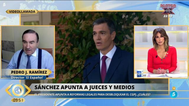 Pedro J. Ramírez en un momento de su entrevista en el programa de Ana Terradillos, este martes.