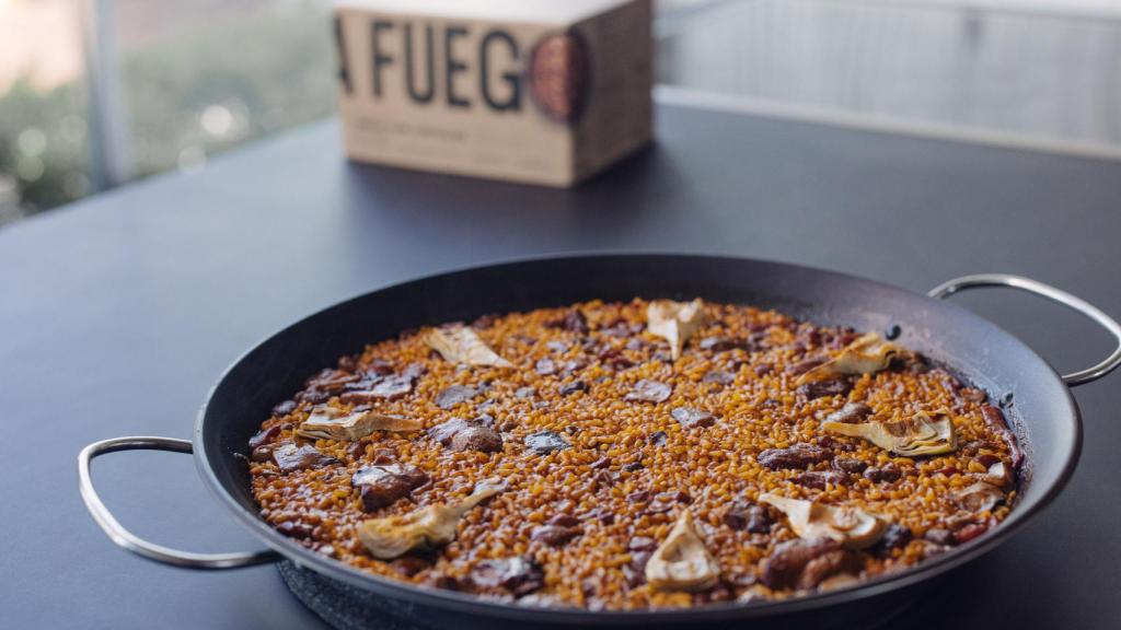 Uno de los arroces hechos con el kit de A Fuego de Quique Dacosta.