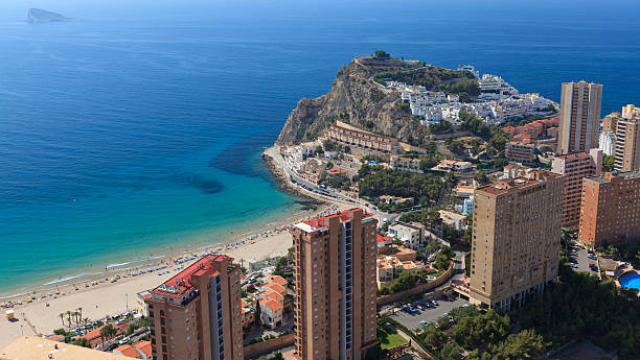 Vista aérea de la costa de Benidorm